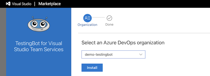 install the TestingBot Azure extension